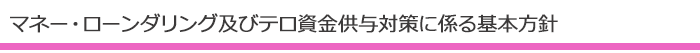 マネー・ローンダリング及びテロ資金供与対策に係る基本方針